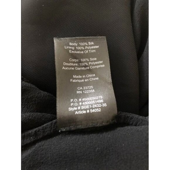 ARITZIA BABATON Alexander Blouse Top 100% Silk Size Small Black 3/4 Sleeve - Picture 9 of 9